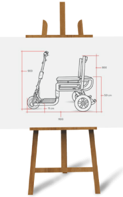 The eFOLDi scooter sketched out on a canvas