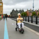 lady riding scooter